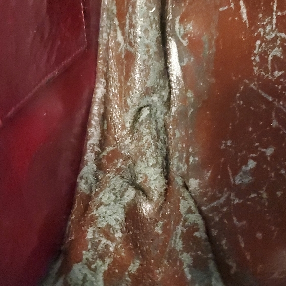 RARE Vintage Stuart Weitzman Leather Handbag Burgandy Floral Design - Picture 7 of 12